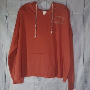 Secret Treasures Coffee Till Cocktails cropped Hoodie and shorts pajamas Burnt